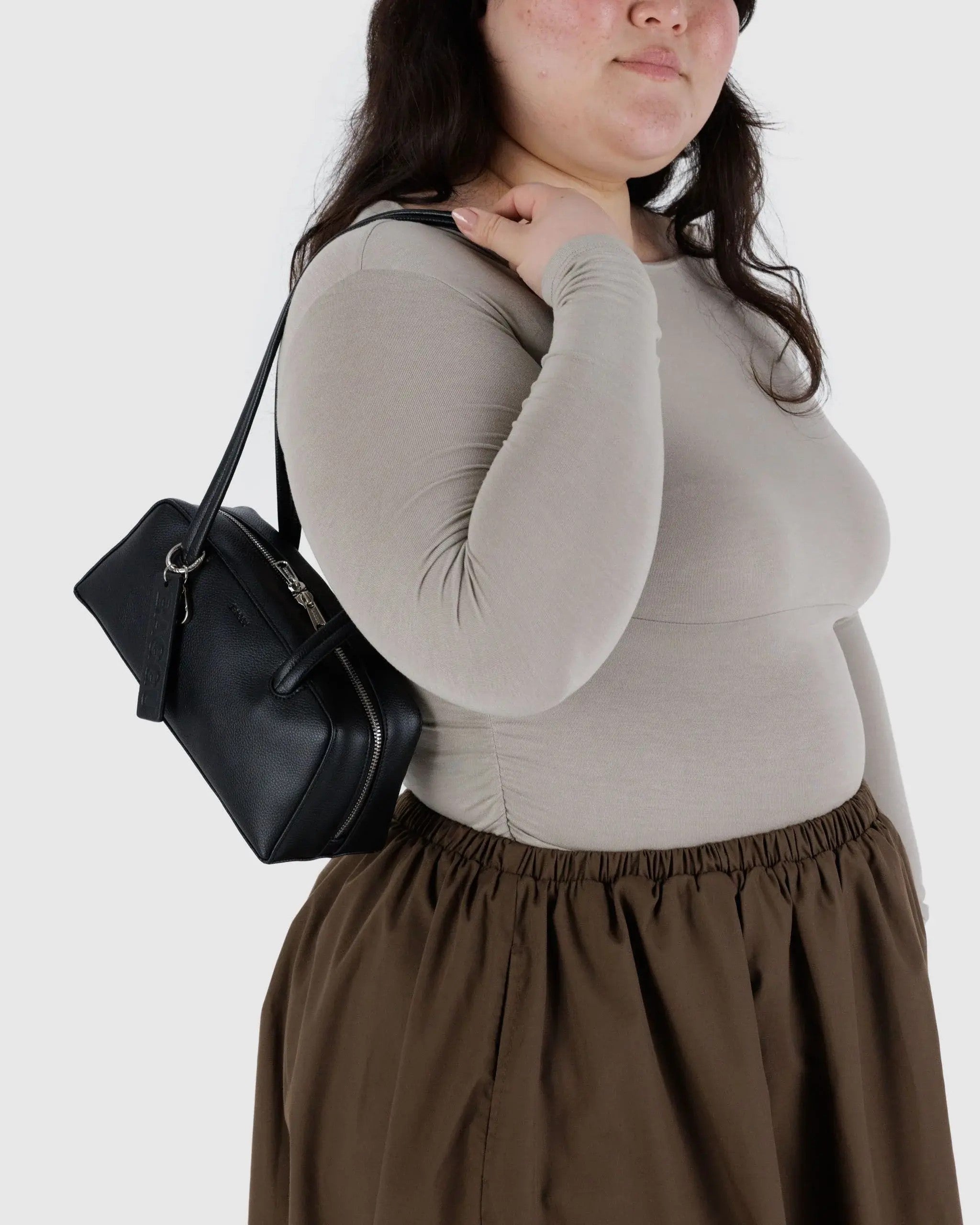 Small Recycled Leather Bowler Bag image 1
